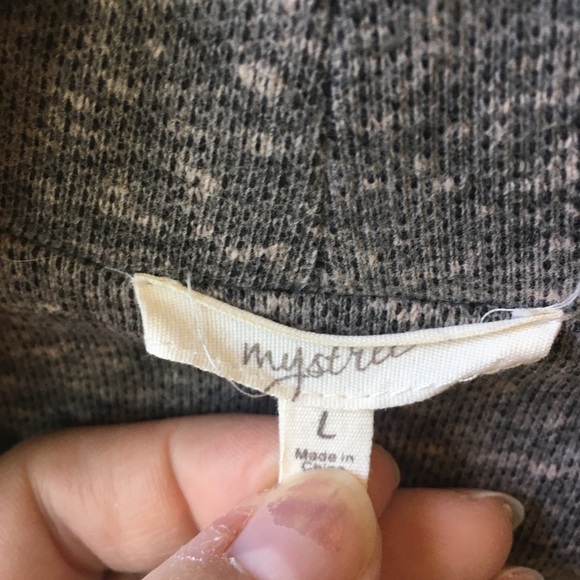 Mystree Gray Moto Sweater Jacket - Picture 4 of 7